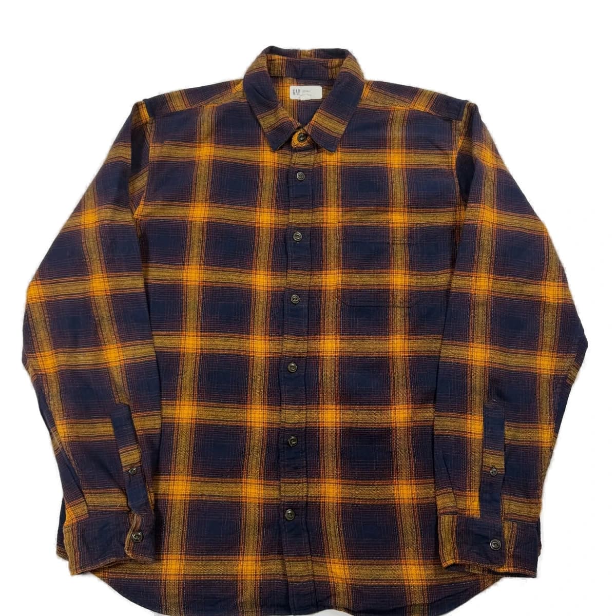 Orange Plaid Button Shirt