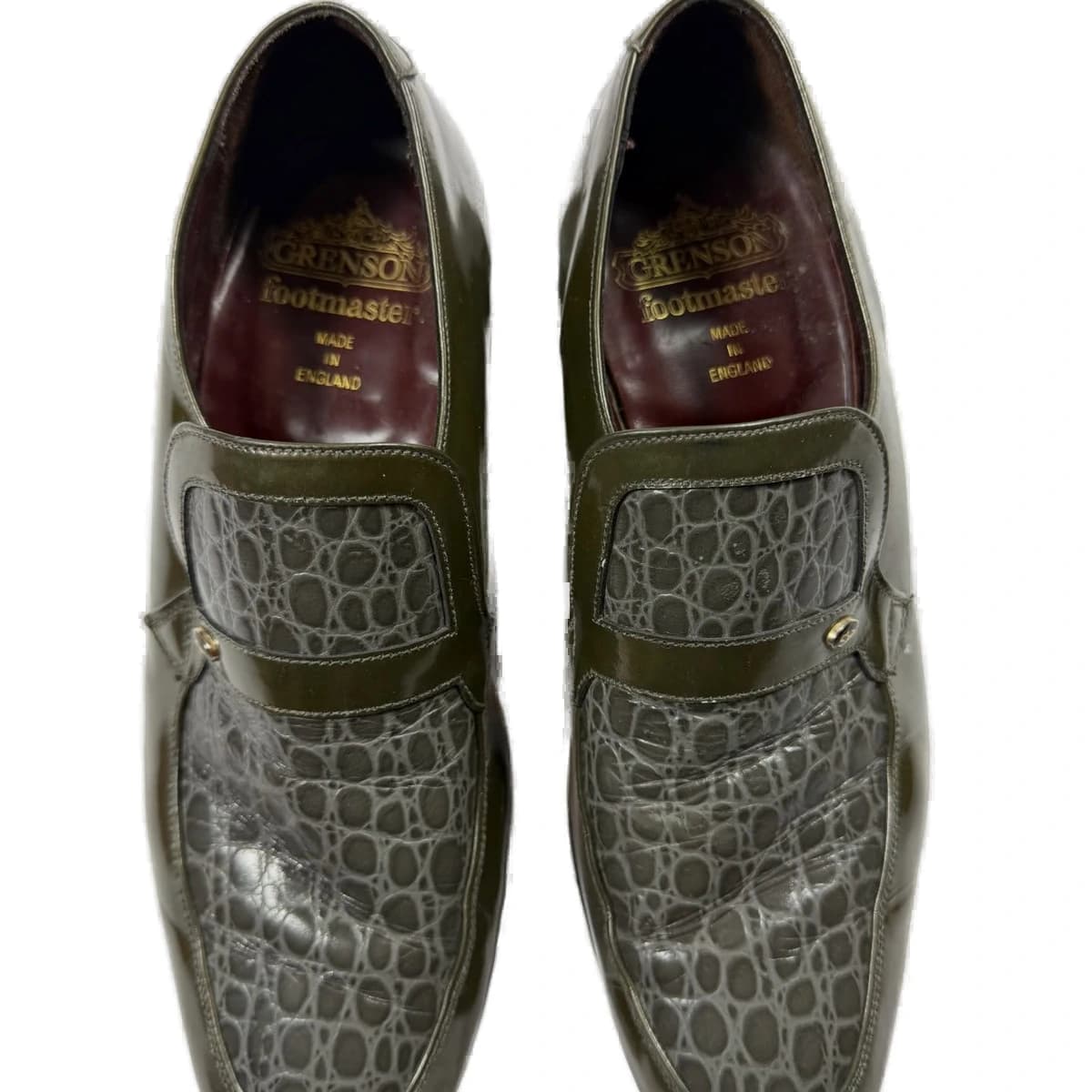 Embossed Grey Loafers